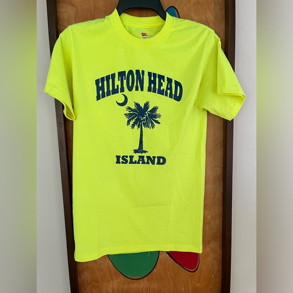 HILTON HEAD ISLAND YOUTH SHIRT SIZE SMALL—NEW—NEON & COOL—GOLF/ VACATION SHIRT - Picture 10 of 11